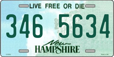 NH license plate 3465634