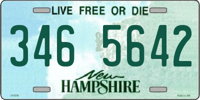 NH license plate 3465642