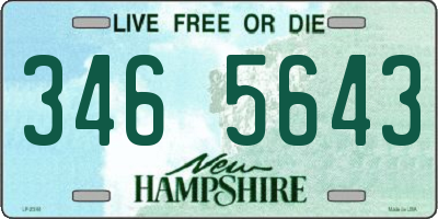 NH license plate 3465643