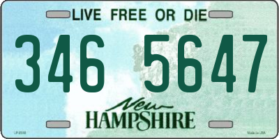 NH license plate 3465647