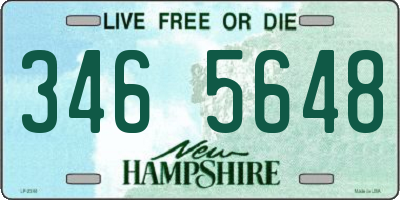 NH license plate 3465648