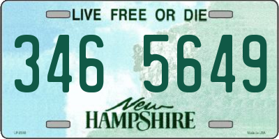 NH license plate 3465649