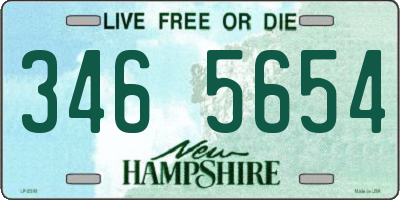 NH license plate 3465654