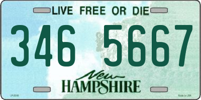 NH license plate 3465667