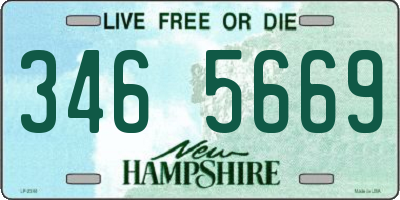 NH license plate 3465669