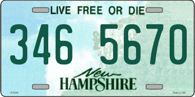 NH license plate 3465670