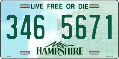 NH license plate 3465671