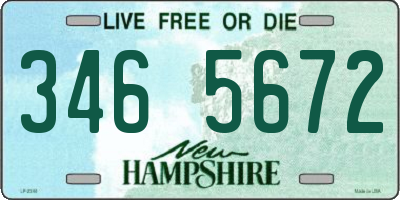 NH license plate 3465672