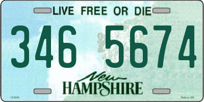 NH license plate 3465674