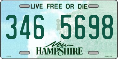 NH license plate 3465698