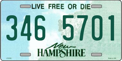 NH license plate 3465701
