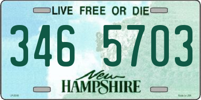 NH license plate 3465703