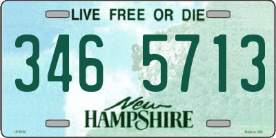 NH license plate 3465713