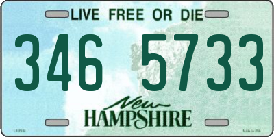 NH license plate 3465733