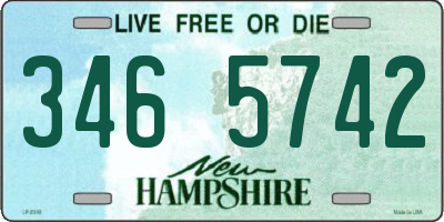NH license plate 3465742