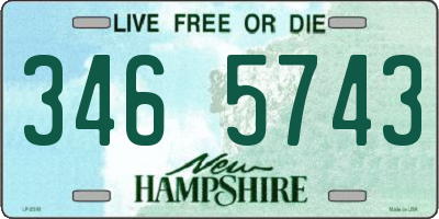NH license plate 3465743
