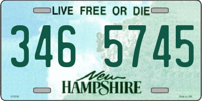 NH license plate 3465745