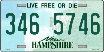 NH license plate 3465746