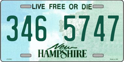 NH license plate 3465747