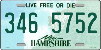 NH license plate 3465752