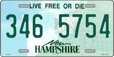 NH license plate 3465754