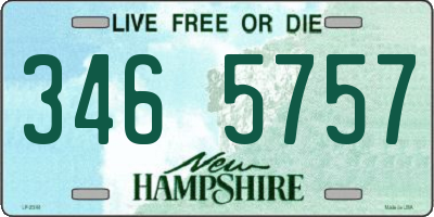 NH license plate 3465757