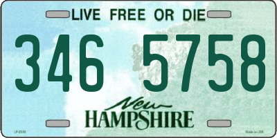 NH license plate 3465758