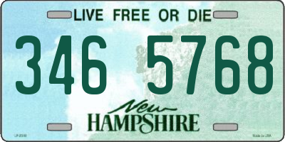 NH license plate 3465768