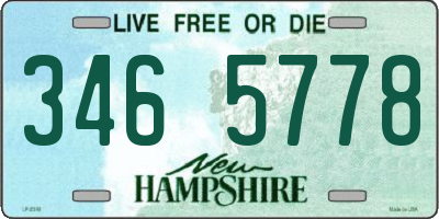 NH license plate 3465778