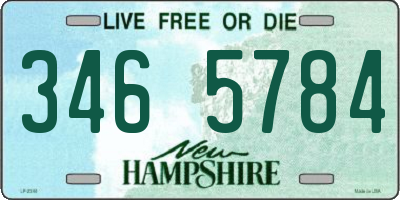 NH license plate 3465784
