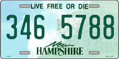 NH license plate 3465788