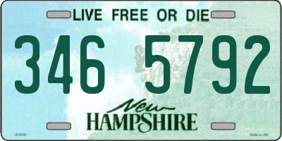 NH license plate 3465792