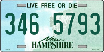 NH license plate 3465793