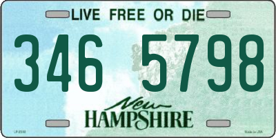 NH license plate 3465798