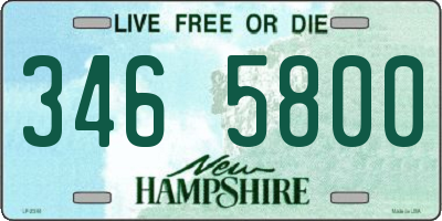 NH license plate 3465800