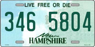NH license plate 3465804