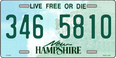 NH license plate 3465810