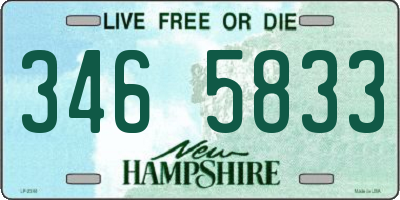 NH license plate 3465833
