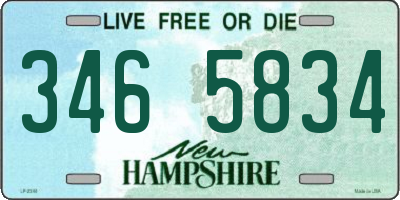 NH license plate 3465834