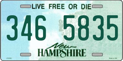 NH license plate 3465835