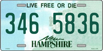 NH license plate 3465836