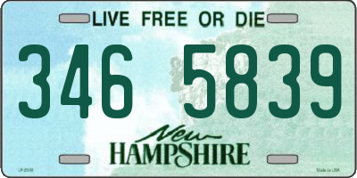 NH license plate 3465839