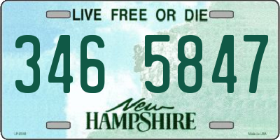 NH license plate 3465847