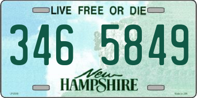 NH license plate 3465849