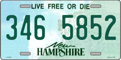 NH license plate 3465852