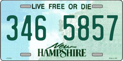 NH license plate 3465857
