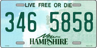 NH license plate 3465858
