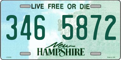 NH license plate 3465872