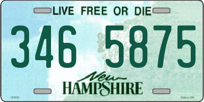 NH license plate 3465875