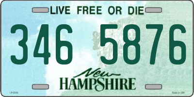 NH license plate 3465876